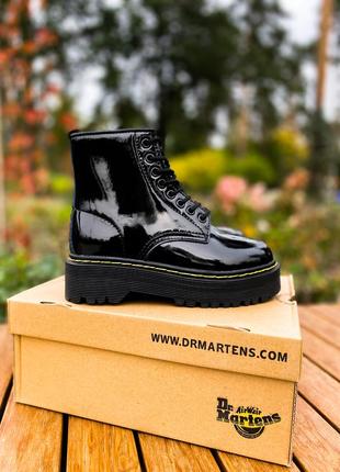 Dr martens jadon black fur, ботинки женские зимние