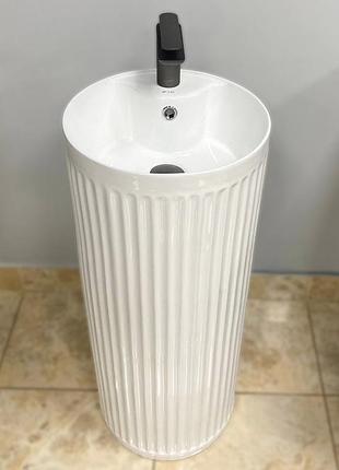 Умивальник підлоговий vbi vinici 360x360x835мм круглий білий vbi-019015