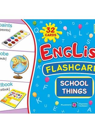 Нуш набір карток англійською мовою підручники і посібники english: flashcards. school things шкільні речі