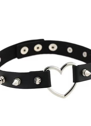 Чокер y2k чорне серце з шипами (1698)