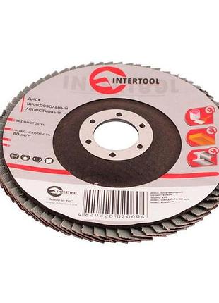 Круг лепестковый торцевой intertool 180 мм р80 (bt-0228)