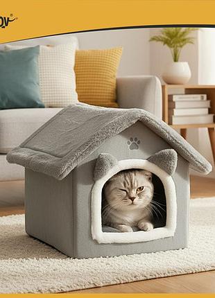 Purlov лежанка у формі будинку для котів з подушкою 25706