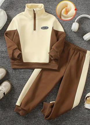 Флісовий костюм для дівчинки на флісі зимовий теплий зима прогулянковий толстовка штани