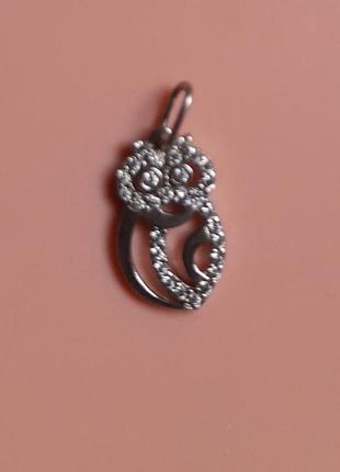 Кулон серебряный сова