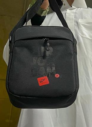 Барсетка чорна jordan сумка через плече, сумка спортивна