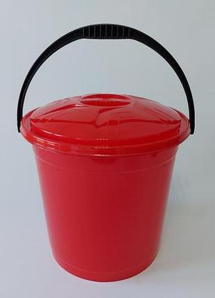 Відро пластмасове "r-plast" з кришкою d 28 cm, h 25,5 cm. (10 л.) forkopt