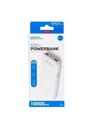 Повербанк power bank умб acl pw-43 10000 mah 2 usb білий
