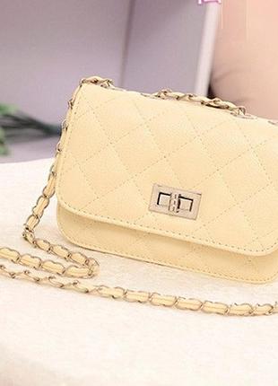 Маленька жіноча сумка клатч бежевий