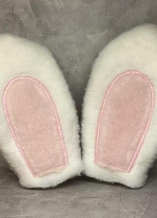 Плюшевые ушки кролика из искусственного меха, размер 7,5*13 см, белый, арт 018594, 1 пара, белый