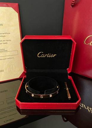 Браслет cartier, позолота au 750 / красива подарункова упаковка - коробочка з оксамитом та пакет
