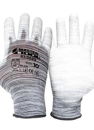 Перчатка mastertool полиуретановая меланж 10" 6шт (83-0649) (6 шт.)