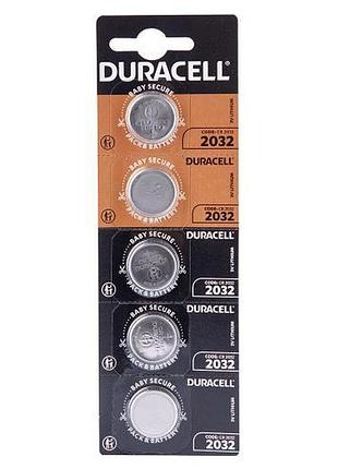 Батарейка duracell літієва cr2032, 3v, 5 шт. у блістері