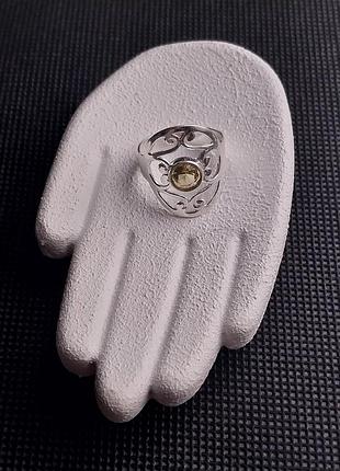 Цитрин 16.5 размер кольцо с натуральным цитрином кольцо с камнем цитрин желтый в серебре индия!