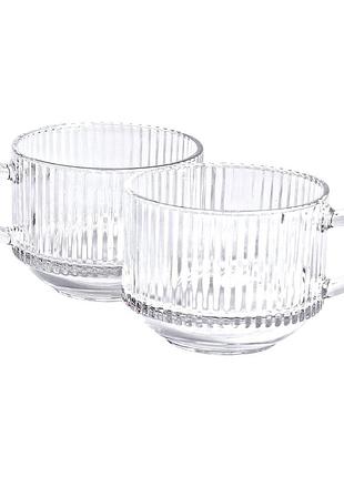 Набор чашек стеклянных прозрачных 2 шт 450 мл для горячих напитков hp-yh-60