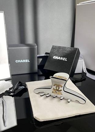 Стильный брендовый белый пластиковый краб для волос с логотипом, крепкий зажим, люкс качество!