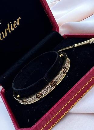 Cartier браслет із викруткою / дрібний цирконій / браслет love з викруткою /красива подарункова упаковка - коробочка з оксамитом