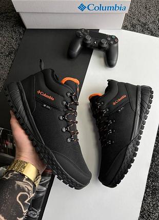 Мужские кроссовки зимние columbia firebanks mid#x black orange