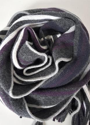 Шарф в смужку, 100 % вовна мерино, новий з бірками