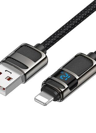 Кабель hoco lightning line charging data cable with display u137 |1.2m, 2.4a/12w|