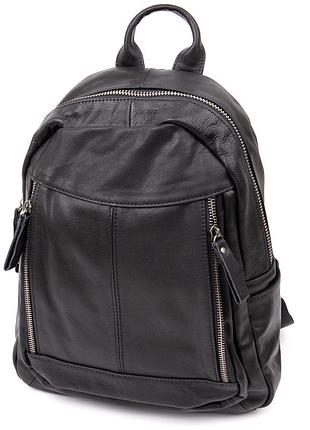 Рюкзак женский городской в гладкой коже vintage 20398 черный