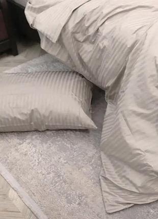 Набор простынь 200х220см +наволочки 50х70 2шт страйп сатин ярослав №04 папирус