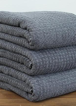 Полотенце махровое 70х140 (турция) 70х140 хлопок-махра плотность 700 гр galata цвет: бежевый темно серый