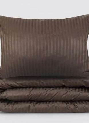 Набор простынь 240х220см +наволочки 50х70 2шт страйп сатин ярослав №06 шоколад