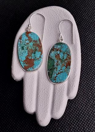 Бирюза в серебре серьги с бирюзой индия!