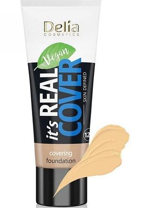 Тональний крем для обличчя delia cosmetics real cover tonal cream 30мл №203 (тестер)