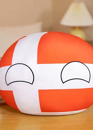 М'яка іграшка брелок кантриболз данія countryballs denmark 10 см (1641)