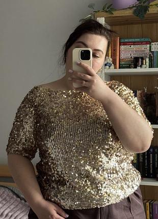 Блуза кофта з лелітками (паєтками) блискуча на новий рік