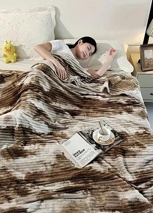 Плед евро koloco "шарпей мраморный" 200 х 230 см (41819) темно-коричневый