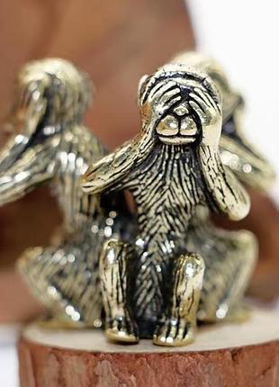 Фігурка "три мавпи, не відчуваю, неую, неую, не булькаю" (латунь) арт. 06108