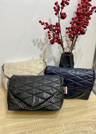 Женская стеганая сумка на цепочке, сумка-клатч на цепочке из экокожи шарлотта welassie черный