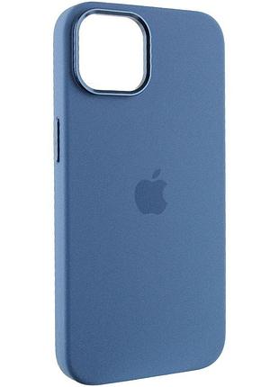 Чохол silicone case metal buttons (aa) для apple iphone 12 pro max (6.7") синій / blue jay