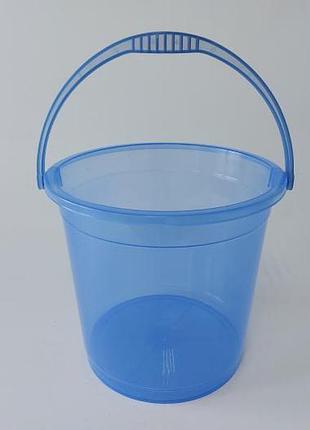 Ведро пластмассовое прозрачное "r-plast" без крышки d 27,5 cm, h 25,5 cm. (10 л.) forkopt
