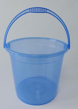 Ведро пластмассовое прозрачное "r-plast" без крышки d 30 cm, h 27 cm. (12 л.) forkopt