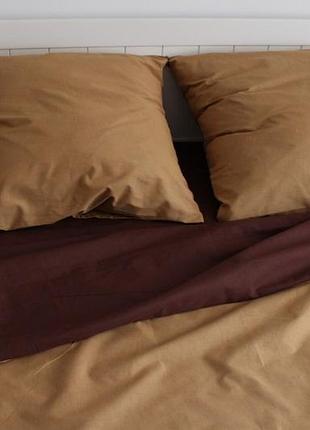 Постільна білизна бязь бежево-коричневий сімейний