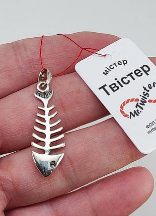 Серебряный кулон «скелет рыбы» 925 пробы арт. 05980