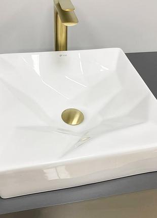 Умывальник (раковина) vbi troia white glossy накладной (41х40.5х12)
