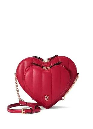 Сумка victoria’s secret heart crossbody bag – red lacquer