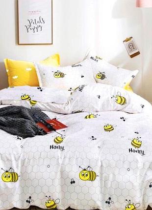 Постельное белье бязь bees двуспальный евро