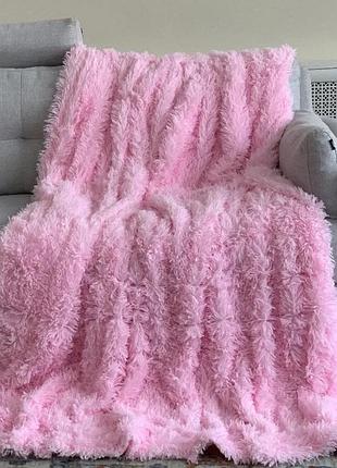 Плед евро koloco "травка" 210 х 230 см (41960) розовый