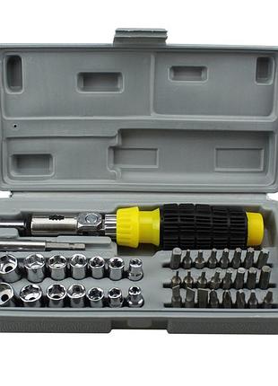 (49052) набор 41в1 в кейсе (отвертка, биты и головки) сталь