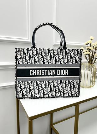 Сумка женская кристиан диор шопер черно-белый yousf