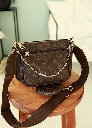 Сумка li vittn 3 в 1 через плече, клатч через плечі луї вітон 3 в 1 yousf