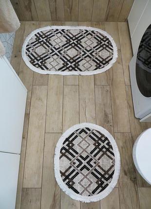 Набор ковриков для ванной комнаты, 2 шт, carpet one турция
