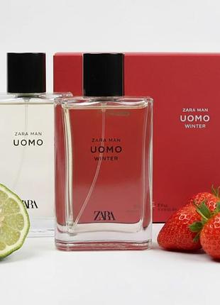 Набор парфюмированной воды | 2 × 100 мл | оригинал zara uomo edt + uomo winter edp, 2 x 90 мл (3.04 fl. oz)