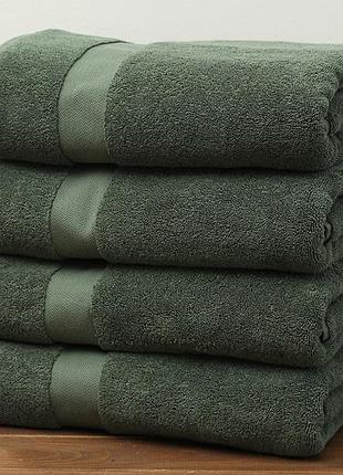 Полотенце банное махровое турция 70 * 140см valencia цвет серый зеленій