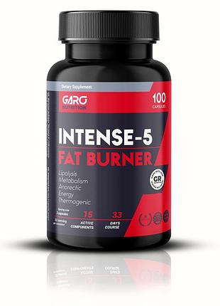 Жироспалювач комплексний intense-5 garo nutrition потужний для чоловіків та жінок 100 капсул